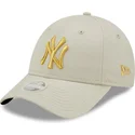 shapka-izvita-bezhov-reguliruem-dorado-9forty-metallic-na-new-york-yankees-mlb-ot-new-era