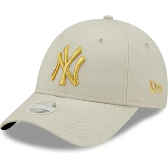Шапка извита бежов регулируем dorado 9FORTY Metallic на New York Yankees MLB от New Era