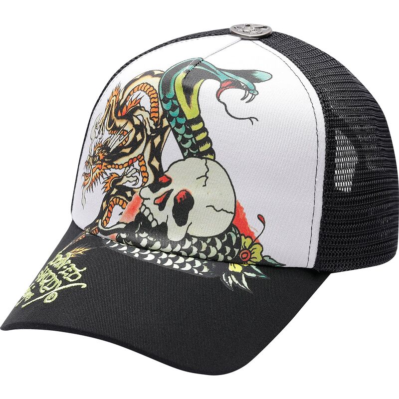 shapka-izvita-traker-cherna-snapbek-snake-and-skull-ot-ed-hardy