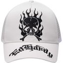 shapka-izvita-traker-byala-snapbek-gothic-skull-in-flames-ot-ed-hardy