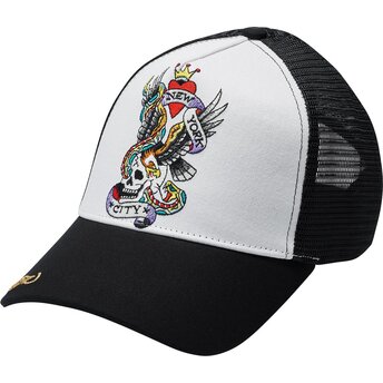 Шапка извита тракер черна снапбек Nyc от Ed Hardy