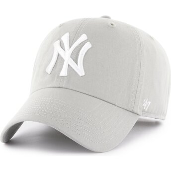 Шапка извита сив регулируем Clean Up No Loop Label на New York Yankees MLB от 47 Brand
