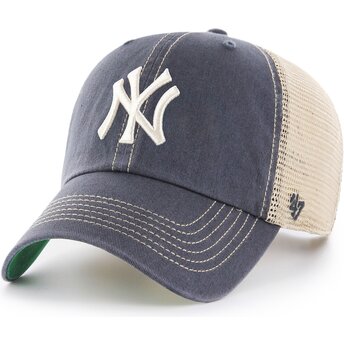 Шапка извита тракер сив снапбек Clean Up Trawler Vintage Navy на New York Yankees MLB от 47 Brand