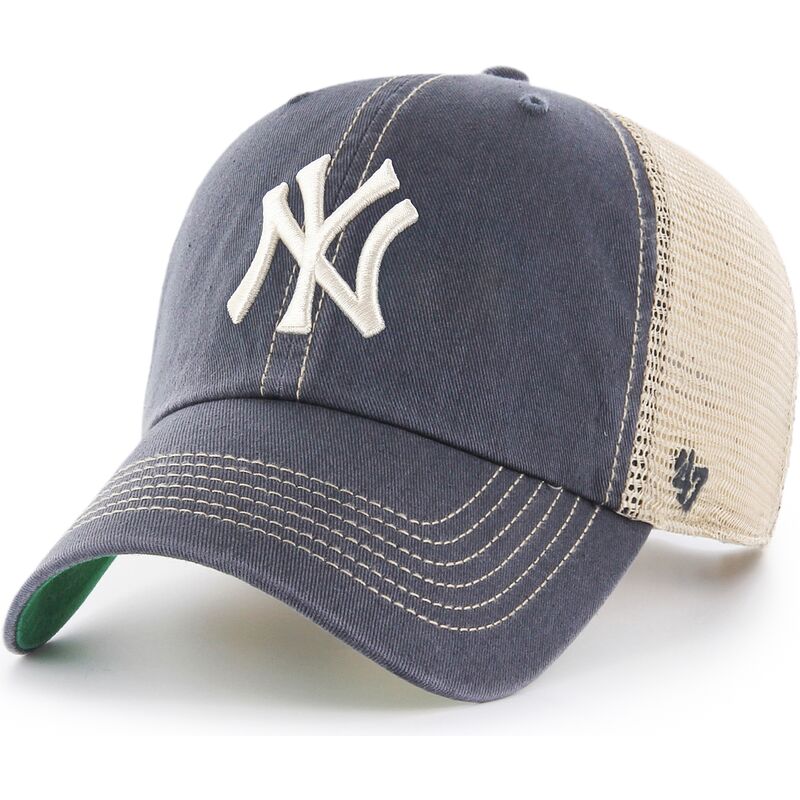 shapka-izvita-traker-siv-snapbek-clean-up-trawler-vintage-navy-na-new-york-yankees-mlb-ot-47-brand
