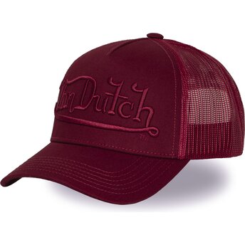 Шапка извита тракер червена снапбек EMB07 от Von Dutch