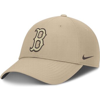 Шапка извита бежов регулируем Club Structured Uv Poly Ripstop на Boston Red Sox MLB от Nike