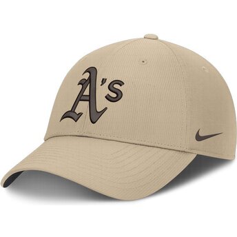 Шапка извита бежов регулируем Structured Uv Poly Ripstop на Oakland Athletics MLB от Nike