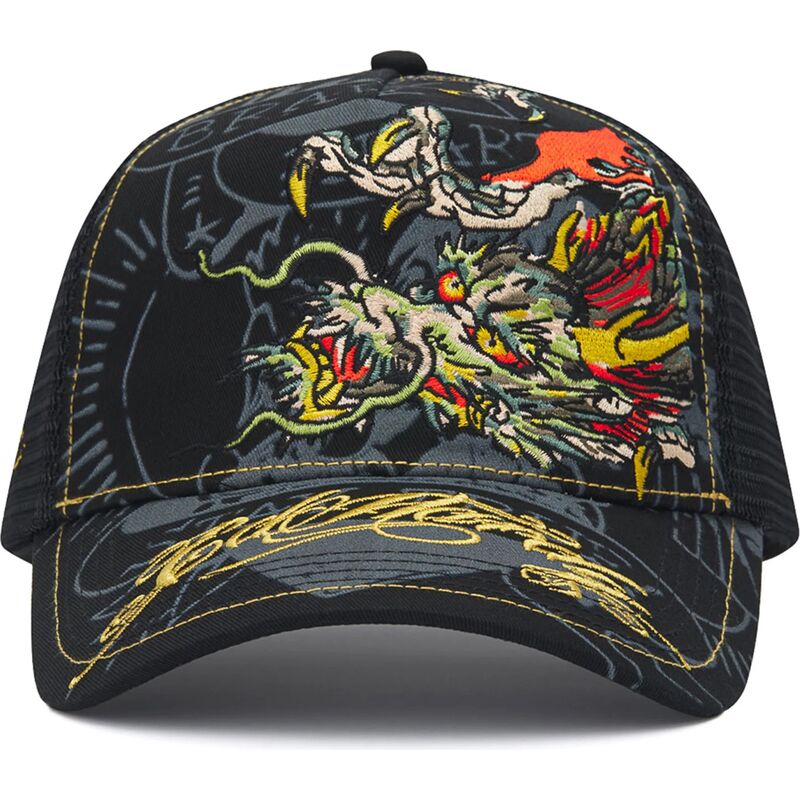 shapka-izvita-traker-cherna-snapbek-crawling-ot-ed-hardy