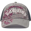 shapka-izvita-traker-siv-snapbek-floral-tattoo-city-vintage-wash-ot-ed-hardy