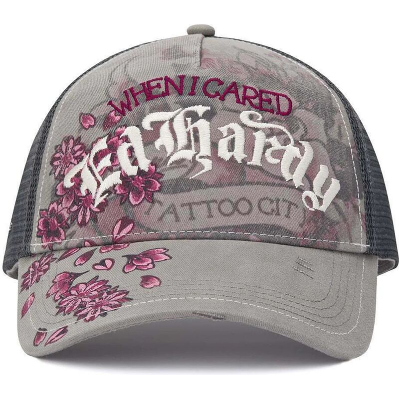 shapka-izvita-traker-siv-snapbek-floral-tattoo-city-vintage-wash-ot-ed-hardy shapka-izvita-traker-siv-snapbek-floral-tattoo-city-vintage-wash-ot-ed-hardy