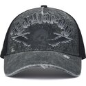 shapka-izvita-traker-siv-snapbek-flaming-gothic-skull-washed-ot-ed-hardy