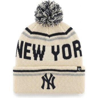 Шапка помпон крем Quattrle Cuff Knit на New York Yankees MLB от 47 Brand