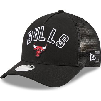 Шапка извита тракер черна снапбек 9FORTY M-Crown A Frame Pomp на Chicago Bulls NBA от New Era