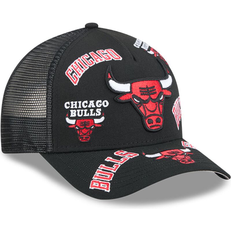 shapka-izvita-traker-cherna-snapbek-9forty-m-crown-a-frame-all-over-na-chicago-bulls-nba-ot-new-era