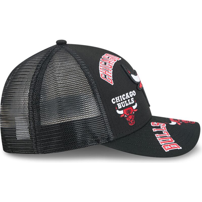 shapka-izvita-traker-cherna-snapbek-9forty-m-crown-a-frame-all-over-na-chicago-bulls-nba-ot-new-era