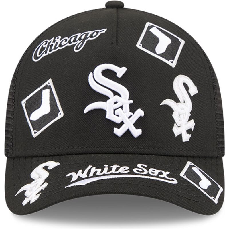 shapka-izvita-traker-cherna-snapbek-9forty-m-crown-a-frame-all-over-na-chicago-white-sox-mlb-ot-new-era