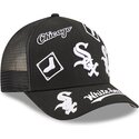 shapka-izvita-traker-cherna-snapbek-9forty-m-crown-a-frame-all-over-na-chicago-white-sox-mlb-ot-new-era