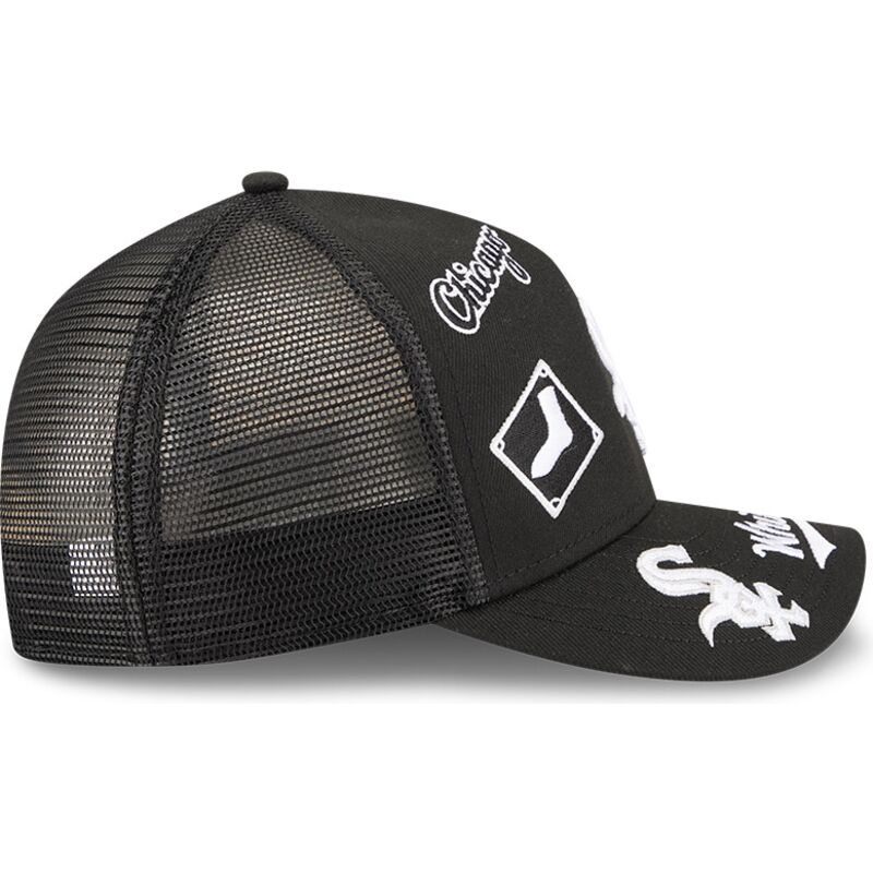 shapka-izvita-traker-cherna-snapbek-9forty-m-crown-a-frame-all-over-na-chicago-white-sox-mlb-ot-new-era
