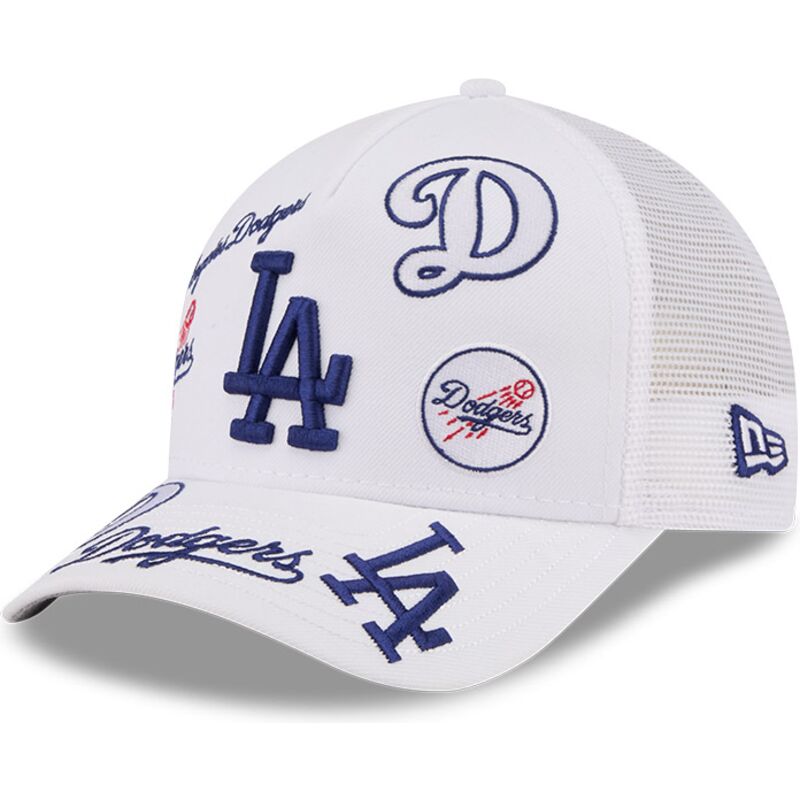 shapka-izvita-traker-byala-snapbek-9forty-m-crown-a-frame-all-over-na-los-angeles-dodgers-mlb-ot-new-era