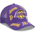 shapka-izvita-traker-violetka-snapbek-9forty-m-crown-a-frame-all-over-na-los-angeles-lakers-nba-ot-new-era