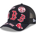 shapka-izvita-traker-tmnosin-snapbek-9forty-m-crown-a-frame-all-over-na-boston-red-sox-mlb-ot-new-era