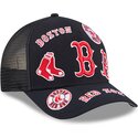shapka-izvita-traker-tmnosin-snapbek-9forty-m-crown-a-frame-all-over-na-boston-red-sox-mlb-ot-new-era