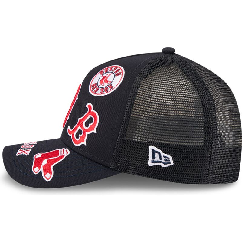 shapka-izvita-traker-tmnosin-snapbek-9forty-m-crown-a-frame-all-over-na-boston-red-sox-mlb-ot-new-era