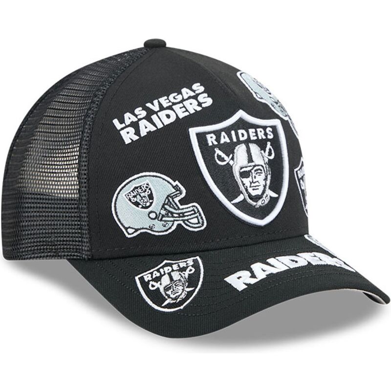 shapka-izvita-traker-cherna-snapbek-9forty-m-crown-a-frame-all-over-na-las-vegas-raiders-nfl-ot-new-era