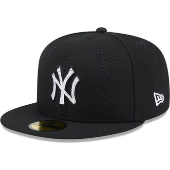 Шапка плоска черна прилепнала 59FIFTY Rhinestone Badge на New York Yankees MLB от New Era