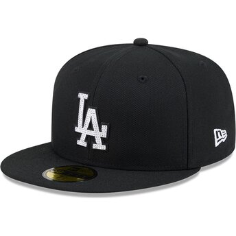 Шапка плоска черна прилепнала 59FIFTY Rhinestone на Los Angeles Dodgers MLB от New Era