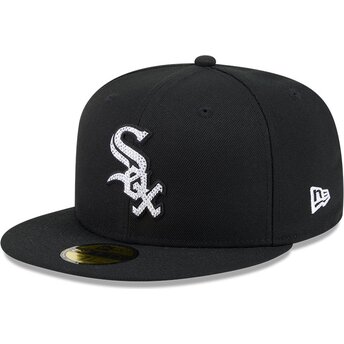 Шапка плоска черна прилепнала 59FIFTY Rhinestone Badge на Chicago White Sox MLB от New Era