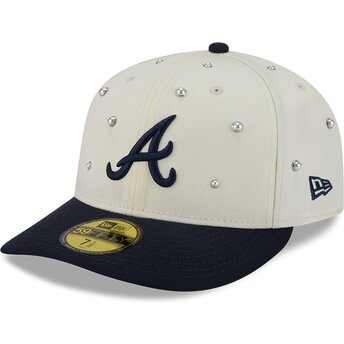 Шапка извита бежов прилепнала 59FIFTY Beads NA Lifestyle F1 на Atlanta Braves MLB от New Era