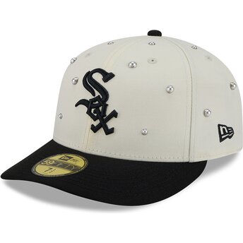 Шапка извита бежов прилепнала 59FIFTY Beads NA Lifestyle F1 на Chicago White Sox MLB от New Era