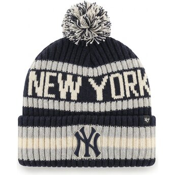Шапка помпон тъмносин Bering Cuff Knit на New York Yankees MLB от 47 Brand
