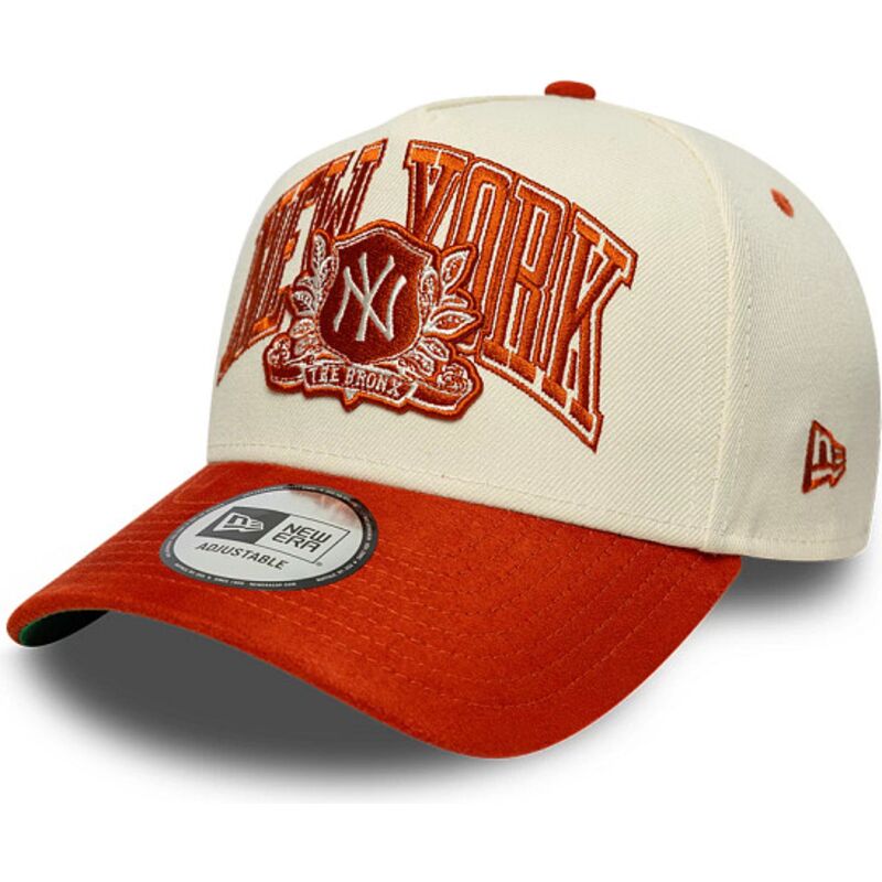 shapka-izvita-bezhov-snapbek-e-frame-wordmark-suede-na-new-york-yankees-mlb-ot-new-era
