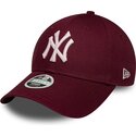 shapka-izvita-chervena-reguliruem-rosa-9forty-metallic-na-new-york-yankees-mlb-ot-new-era