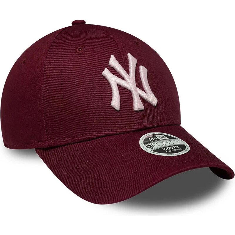 shapka-izvita-chervena-reguliruem-rosa-9forty-metallic-na-new-york-yankees-mlb-ot-new-era