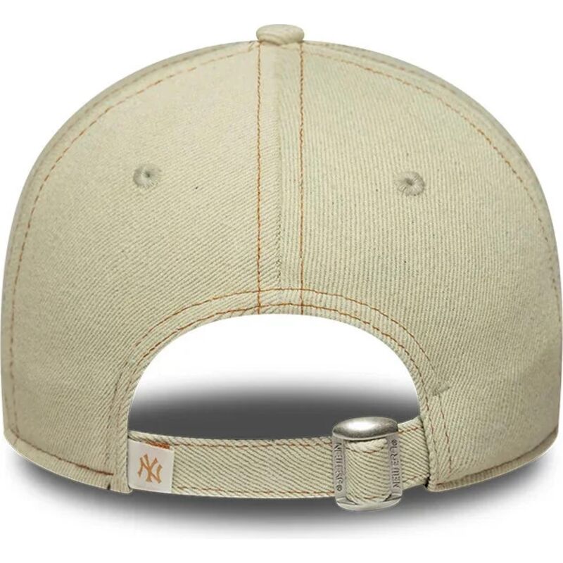 shapka-izvita-bezhov-reguliruem-9twenty-denim-na-new-york-yankees-mlb-ot-new-era