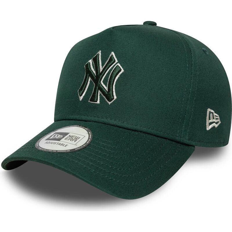 shapka-izvita-zelena-snapbek-e-frame-team-outline-na-new-york-yankees-mlb-ot-new-era