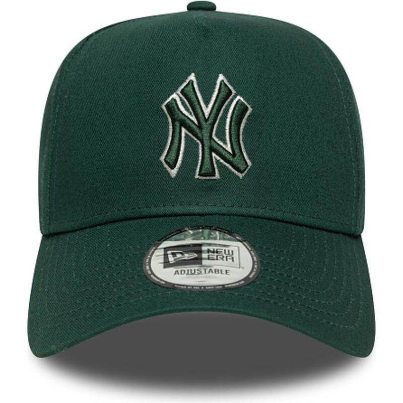 shapka-izvita-zelena-snapbek-e-frame-team-outline-na-new-york-yankees-mlb-ot-new-era