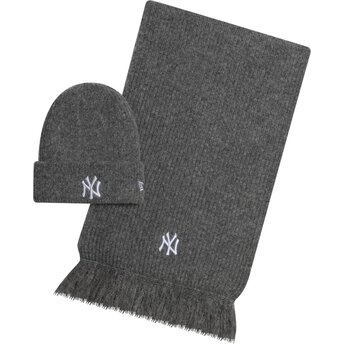 Шапка сив bufanda Knit Set на New York Yankees MLB от New Era