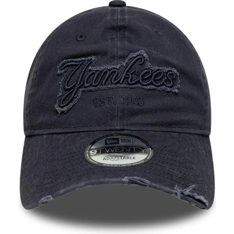 shapka-izvita-tmnosin-reguliruem-9twenty-distress-wordmark-na-new-york-yankees-mlb-ot-new-era