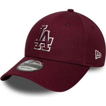 Шапка извита червена регулируем 9FORTY Team Outline на Los Angeles Dodgers MLB от New Era