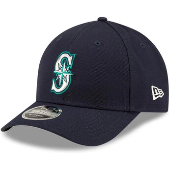 Шапка извита тъмносин снапбек 9FORTY M-Crown Player Replica на Seattle Mariners MLB от New Era