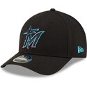 shapka-izvita-cherna-snapbek-9forty-m-crown-player-replica-na-miami-marlins-mlb-ot-new-era