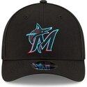 shapka-izvita-cherna-snapbek-9forty-m-crown-player-replica-na-miami-marlins-mlb-ot-new-era