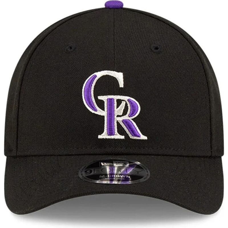 shapka-izvita-cherna-snapbek-9forty-m-crown-player-replica-na-colorado-rockies-mlb-ot-new-era