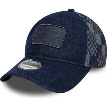 Шапка извита тъмносин регулируем 9TWENTY Patterned Denim на Red Bull Racing Formula 1 от New Era