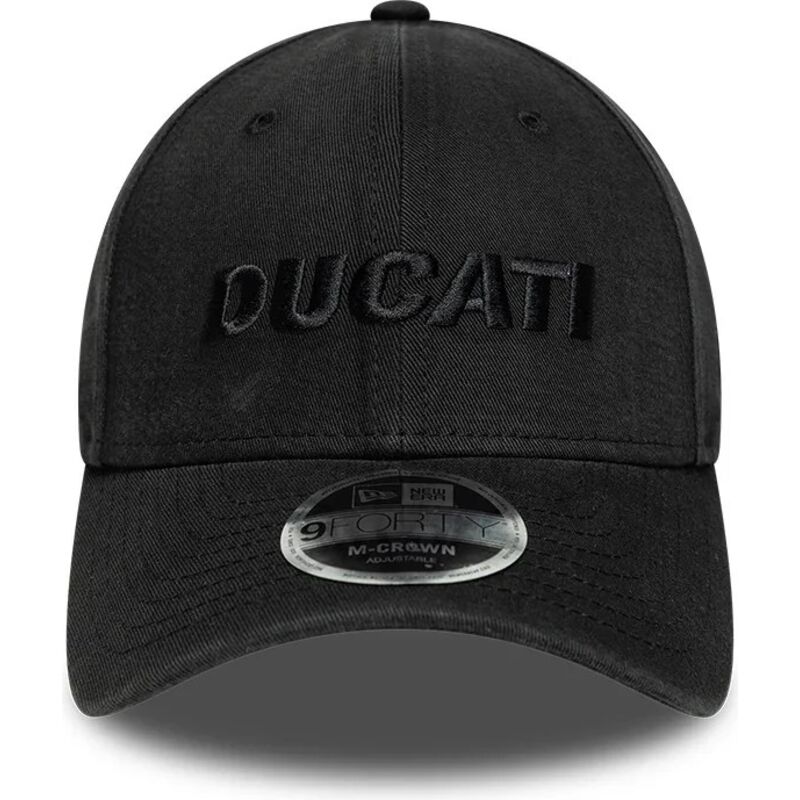 shapka-izvita-cherna-snapbek-9forty-m-crown-wordmark-na-ducati-motor-motogp-ot-new-era