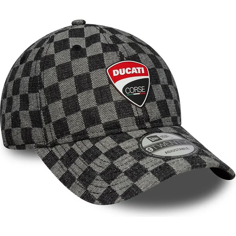 shapka-izvita-cherna-reguliruem-9twenty-check-na-ducati-motor-motogp-ot-new-era